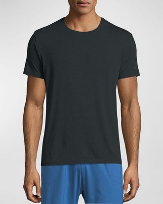 Derek Rose Mens Marl Crewneck Short-Sleeve Knit Tee