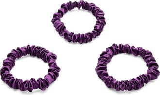 Blissy 3-Pack Skinny Silk Scrunchies in Royal Purple at Nordstrom
