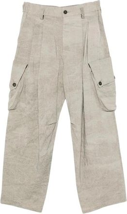 Ziggy Chen Wijde Broek - Heren - Wijde Broeken - Beige - L - Leer - Broeken