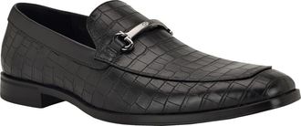 Guess Heben Croc Embossed Bit Loafer in Black Croco at Nordstrom Rack, Size 10.5