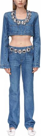 Area Jumbo Crystal Jean In Blue