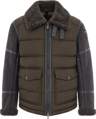 Blauer Padded Military Green Synthetic Fur Collar Jacket