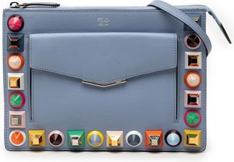 Fendi Pre-owned Fendi Mini 2Jours Studded Leather Vitello Dolce Crossbody 8M0369