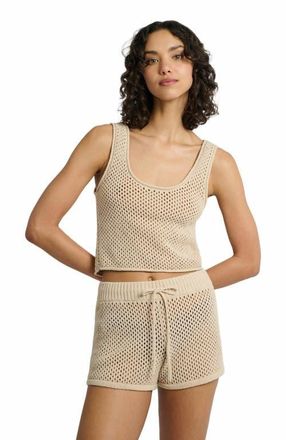 Onia Crochet Knit Scoop Tank in Sandshell at Nordstrom, Size Xx-Large