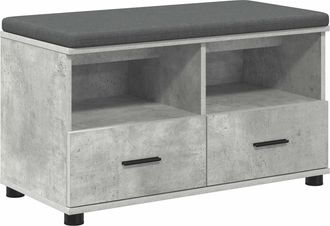 vidaXL Banco De Entrada Gris Concreto 80 X 38 X 46 Cm Vidaxl