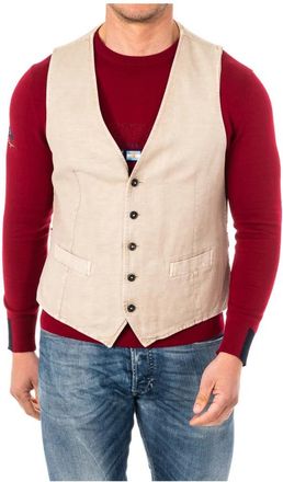 La Martina Gilet - Heren - Gillet - Beige - S - Linnen - Kostuums