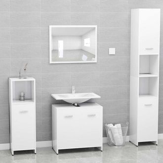 vidaXL Conjunto De Muebles De Ba&ntilde;o Madera Contrachapada Blanco Vidaxl