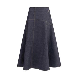 Jacquemus Denim Skirts, female, Blue, W27, Denim Midi Skirt