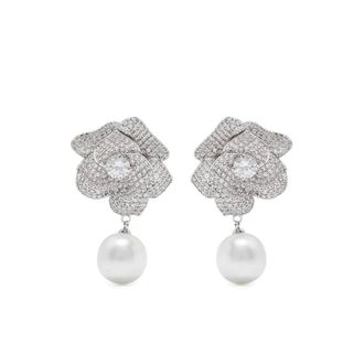 Self Portrait Drop Earrings Silver-tone Design Pair - female - Self Portrait - Earrings - Gray - ONE SIZE - Accessories