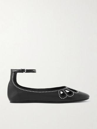 Isabel Marant Ballerine Cut-out In Pelle Con Borchie Bloris - Nero