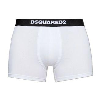 Dsquared2 Bottoms, male, White, Size: 2XL Cotton Boxer Briefs with Logo