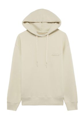 Autry Minimalist Cotton Hoodie with Drawstring and Tonal Embroidery