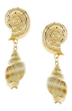 Olivia Welles Conch Shell Drop Earrings in Gold /Beige at Nordstrom Rack