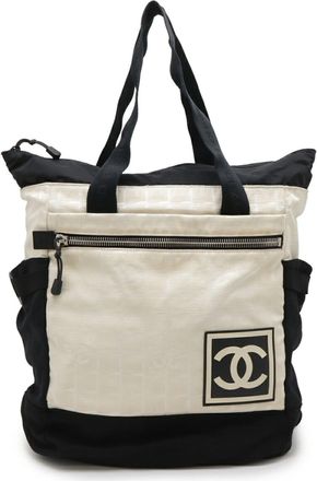 Chanel Black Ivory Nylon Jacquard Backpack Tote Bag (Pre-Owned)