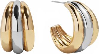 BaubleBar Womens Gina Hoop Earrings In Gold/silver