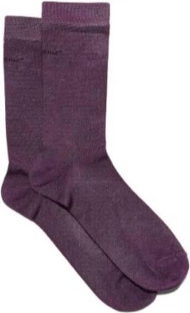 Ferragamo Classic Crew Socks In Plum