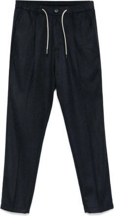 Herno Cashmere en Zijden Broek - Heren - Straight fit broeken - Blauw - S - Kasjmier - Broeken