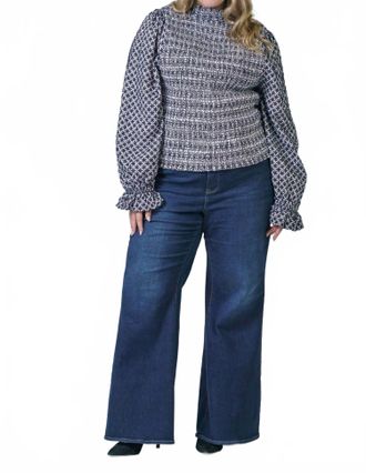 Marie Oliver Glennon Long Sleeve Mock Neck Top - Plus In Navy