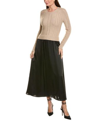 Ellen Tracy Twofer Cable Sweater Dress