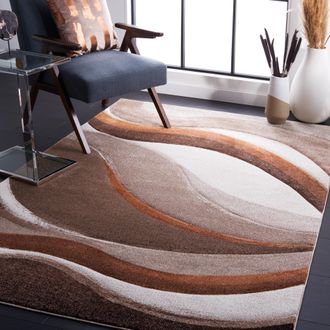 Safavieh Hollywood Machine Made Area Rug, Beige / Brown Contemporary Style Easy Care