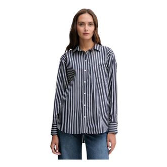 Lacoste Camicia Oversize in Cotone Popeline - - Blouses & Shirts - Donna - Blu - L