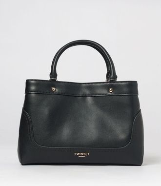 Twinset Faux Leather Mini Handbag with Double Handle and Shoulder Strap
