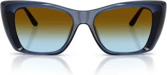 Michael Kors Tokyo 53mm Gradient Square Sunglasses in Navy /Brown Blue Gradient at Nordstrom