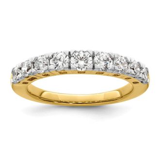 Diamond2Deal 14k Yellow Gold Lab Grown Diamond 9-Stone Band Ring 1Ct Clarity- VS Color- G-H