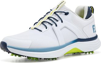 FootJoy Hyperflex Mens Golf Shoes White/Citron/Skyway : 10.5 D - Medium, Synthetic