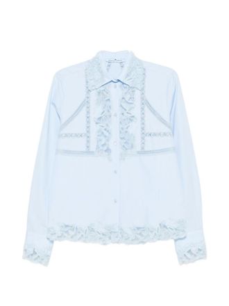Ermanno Scervino Blue Regular Embroidered Shirt