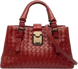 Bottega Veneta Pre-owned Handbags, female, Red, Size: ONE SIZE Pre-owned Roma Satchel