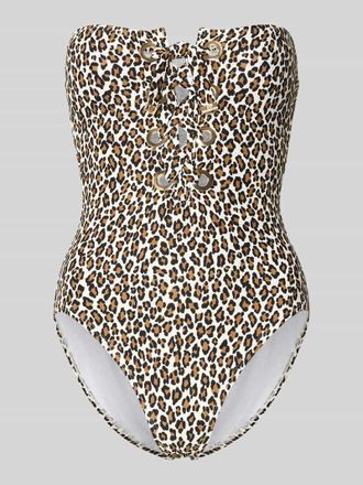 Michael Kors Badeanzug mit Schn&uuml;rung Modell SMALL LEOPARD LACE UP ONE in Black, Gr&ouml;&szlig;e 36