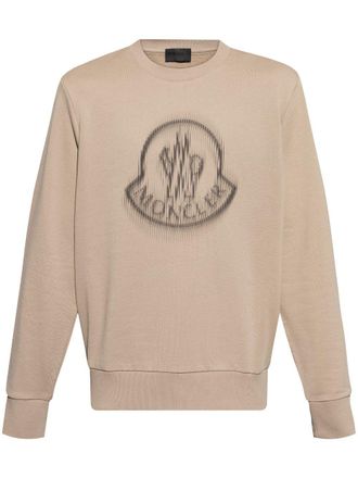Moncler blurred logo sweatshirt - men - Cotton - M - Neutrals