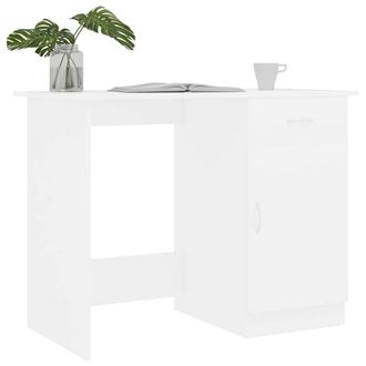 Berkfield Home Modern Desk White 100x50x76 cm Engineered Wood | Size: 100 x 50 x 76 cm