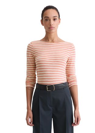 Marc O'Polo Langarmshirt MARC OPOLO, Damen, Gr. L, multi, Single Jersey, Obermaterial: 100% Baumwolle, U-Boot-Ausschnitt, Shirts Langarmshirt, im sch&ouml;nen Streifen