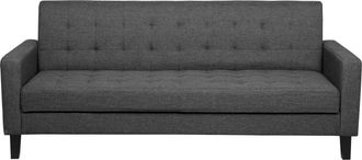 Beliani Beliani - Sof&aacute; Cama Tapizado Gris Oscuro 3 Plazas Acolchado Click Clack Vehkoo