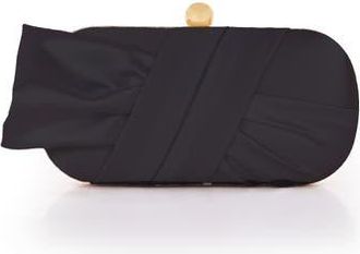 Badgley Mischka Margo Satin Tie Minaudiere in Black at Nordstrom, Size Small
