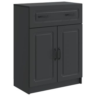 vidaXL Aparador Con Caj&oacute;n Negro 66 X 34,5 X 87 Cm Madera De Ingenier&iacute;a Vidaxl