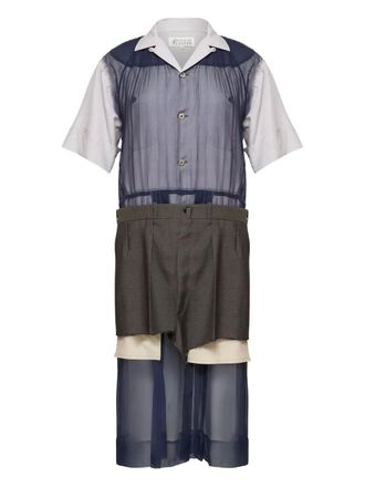 Maison Margiela Gelaagde midi-jurk - Blauw
