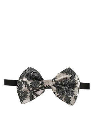 Dolce & Gabbana Floral Jacquard Bow Tie - Black