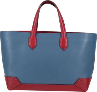 Hermès Maxibox Blue Leather Tote Bag (Pre-Owned)