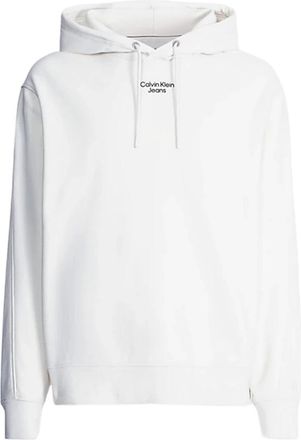 Calvin Klein Jeans Stacked Logo Hoodie - Heren - Hoodies - Wit - XL - Katoen - Hoodies & sweatvesten