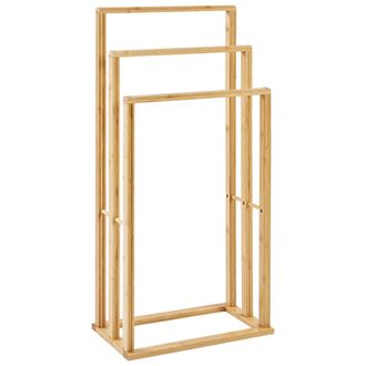 Beliani Beliani - Toallero De Ba&ntilde;o 81x40 Cm 3 Ra&iacute;les Bamb&uacute; Madera Clara Tupelo