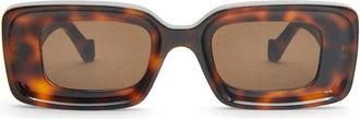 Loewe Rechthoekige schildpadzonnebril met bruine lens - Dames - Zonnebrillen - Bruin - ONE Size - Accessoires