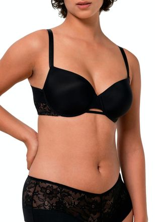 Triumph B&uuml;gel-BH TRIUMPH Vivid Spotlight WHP, Damen, Gr. 70, Cup D, schwarz, Microtouch, Obermaterial: 59% Polyamid, 27% Polyester, 14% Elasthan, leicht gl&auml;nz
