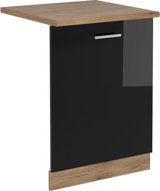 Vicco Panel frontal del lavavajillas R-Line, Negro brillo intenso, 60 cm, et Roble Vicco