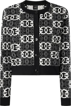 Pinko Found Someone Cardigan - Dames - Vesten - Zwart - L - Leer - Truien & Vesten