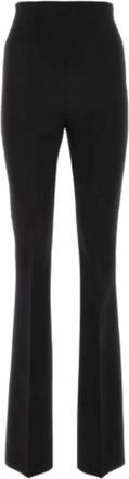 Sportmax Wijde broek - Dames - Wijde Broeken - Zwart - 2XS - Wol - Broeken