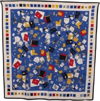 Chanel Pre-owned Silk Scarf - - Pre-owned - Donna - Blu - ONE SIZE
