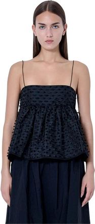 Cecilie Bahnsen Fiamma Fil-Coup&eacute; Top - Tops - Mujer - Negro - L